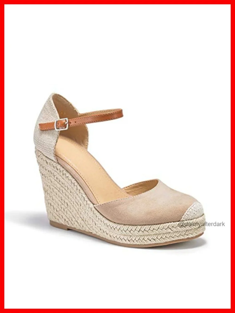 Womens Espadrille Wedge Sandals Closed Toe Ankle Strap Platform Heel